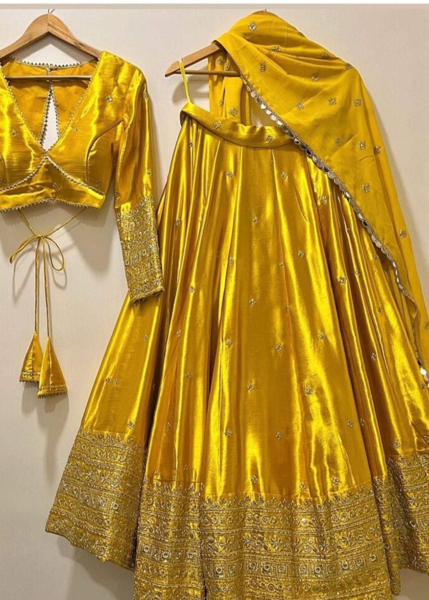 women's chinnon sequins embroidered lehenga choli set