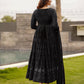 Embroidered Georgette Stitched Anarkali Gown With Dupatta