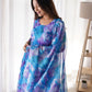 Printed Georgette Stitched Anarkali Gown with Dupatta