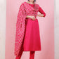Women Silk Coral Kurta Pant Dupatta Set