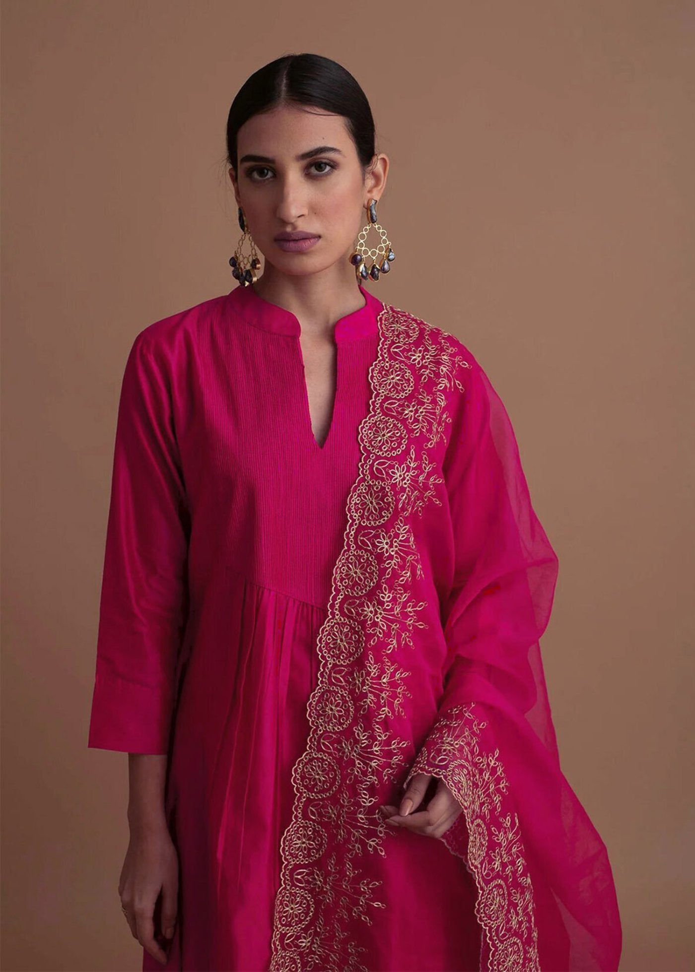Women Silk  Kurta Pant Dupatta Set