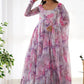 Printed Georgette Stitched Anarkali Gown With Dupatta