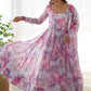 Printed Georgette Stitched Anarkali Gown With Dupatta