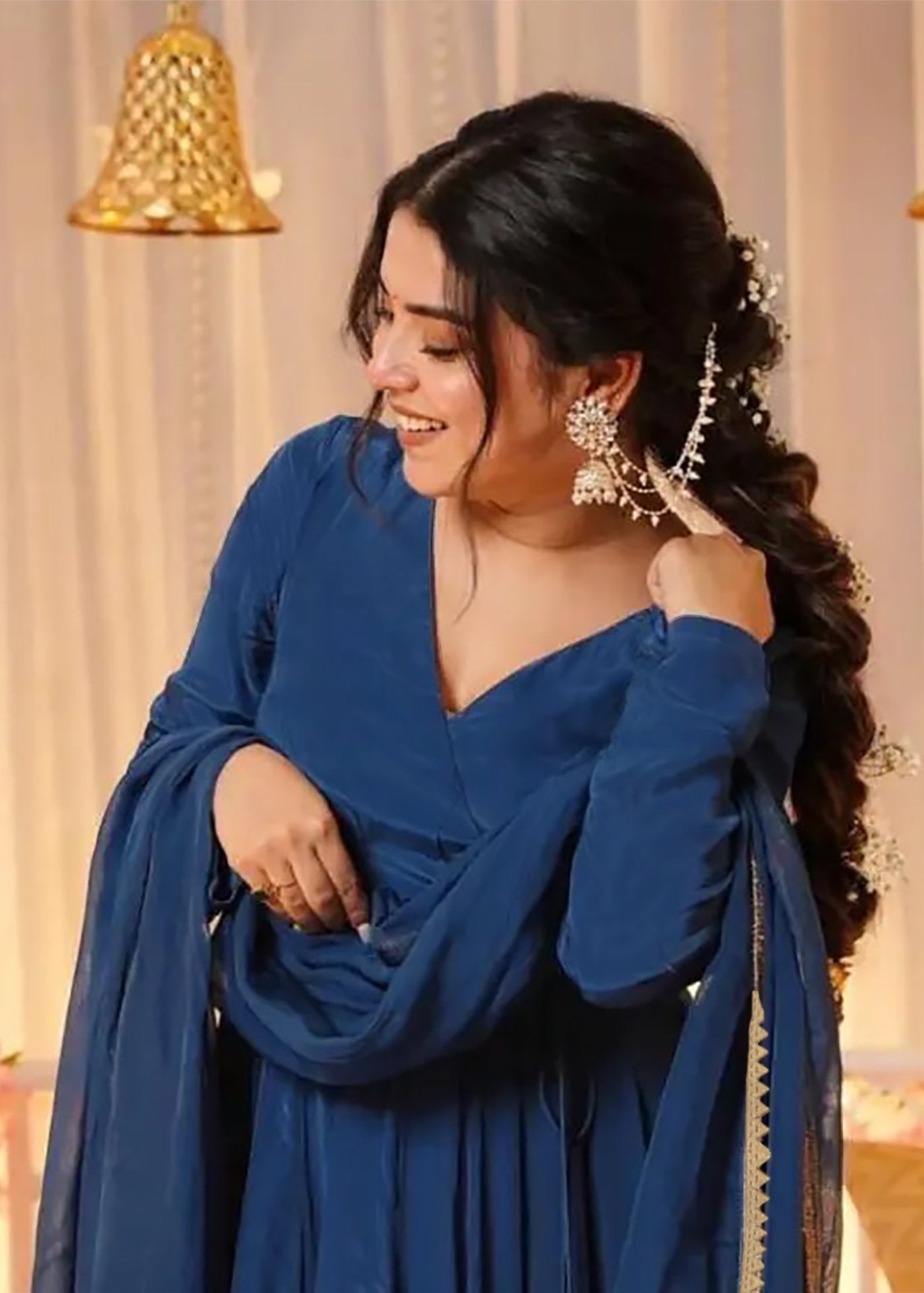 Embroidered Georgette Stitched Anarkali Gown