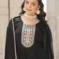 Embroidered Georgette Stitched Anarkali Gown with Dupatta