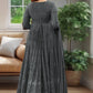 Embroidered Georgette Stitched Anarkali Gown With Dupatta