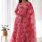 Printed Georgette Stitched Anarkali Gown With Dupatta