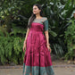 Women Woven Jacquard Stitched Anarkali Gown