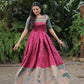 Women Woven Jacquard Stitched Anarkali Gown