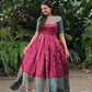 Women Woven Jacquard Stitched Anarkali Gown