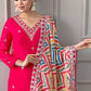 Women Pure Silk Annara kurta Pant Dupatta Set