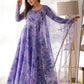 Printed Georgette Stitched Anarkali Gown With Dupatta
