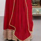 Embroidered Georgette Stitched Anarkali Gown With Dupatta