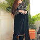 Women Velvet Kurta Pant Dupatta Set