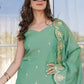 Women Silk  Light Green Kurta Pant Dupatta Set