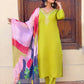 Women Silk  Fivestar Kurta Pant Dupatta Set
