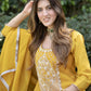 Women Silk Yellow Kurta Pant Dupatta Set