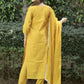 Women Silk Yellow Kurta Pant Dupatta Set