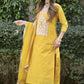Women Silk Yellow Kurta Pant Dupatta Set