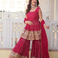 Women Georgette Sharara Dupatta Set