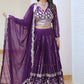 Embroidered, Embellished Semi Stitched Lehenga Choli  (Purple)