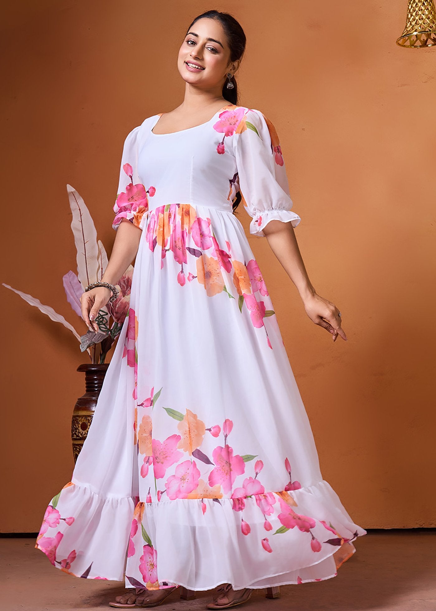 Printed Georgette Stitched Anarkali Gown