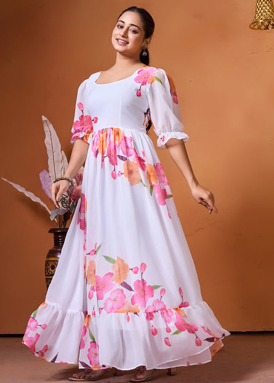 Printed Georgette Stitched Anarkali Gown