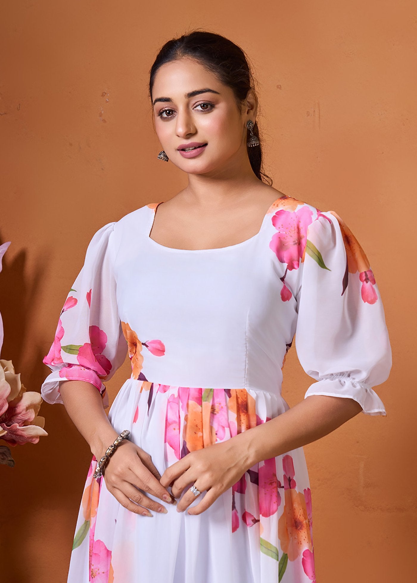 Printed Georgette Stitched Anarkali Gown