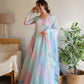 Printed Georgette Stitched Anarkali Gown With Dupatta
