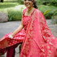 Women Jacquard Kurta Pant Dupatta Set