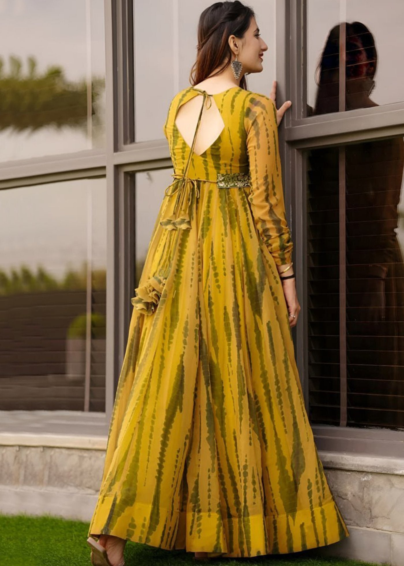 Printed Georgette Stitched Anarkali Gown